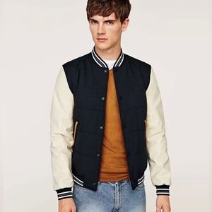 ZARA MAN Men’s Varsity Bomber Jacket, Slim Fit, size XL